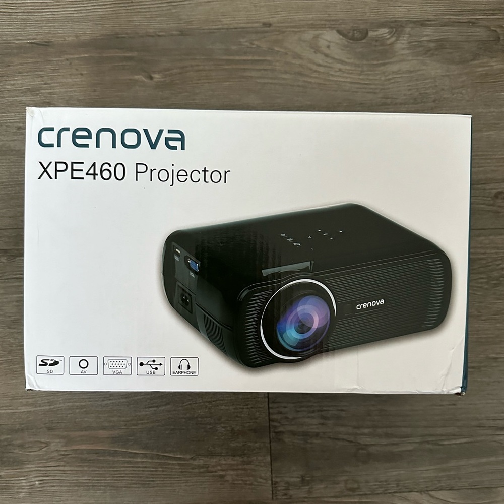 Crenova XPE460 Mini Video Projector with 180" Display Full HD 1080P NEW